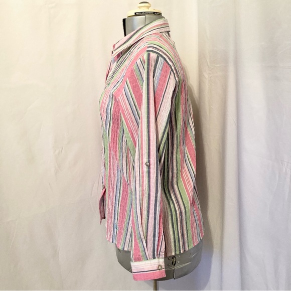 Alfred Dunner Striped Button Down Blouse 14P - Picture 2 of 9
